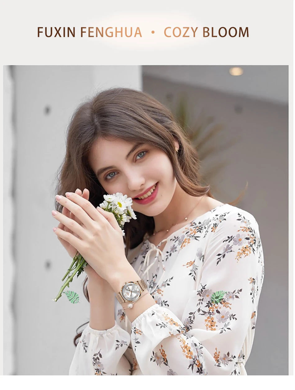 LIGE Luxury Ladies Watch Women Waterproof Rose Gold Steel Strap Women Wristwatch Top Brand Bracelet Clocks Relogio Feminino