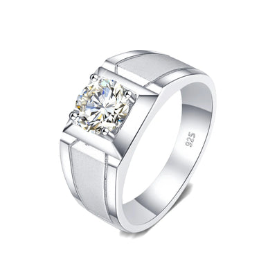 Moissanite Signet Ring (2 Carat)