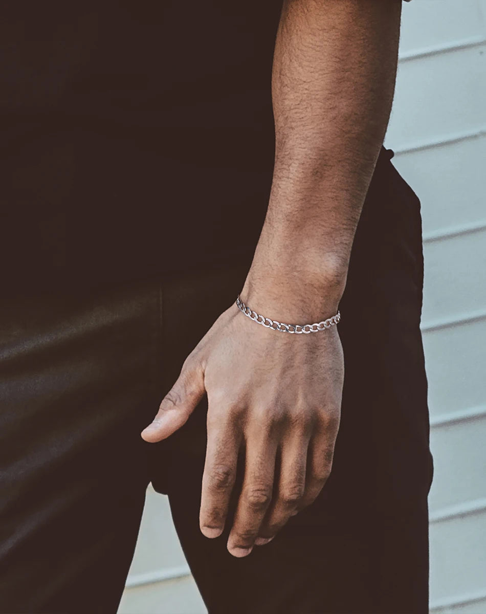 Rinntin 18K Gold Over 925 Sterling Silver 3mm/5mm Italian Diamond Cut Cuban Link Curb Chain Necklace for Women Men Jewelry SC60