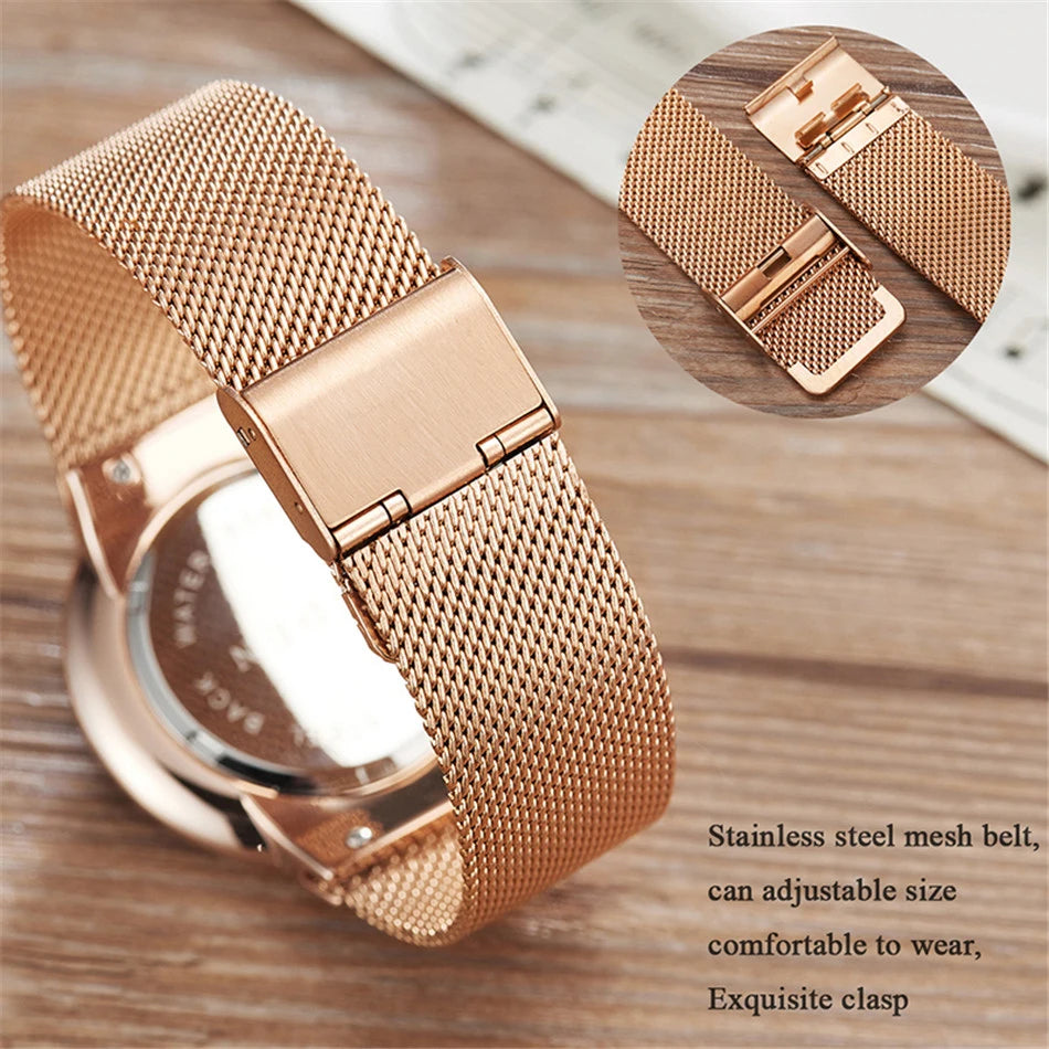LIGE Luxury Ladies Watch Women Waterproof Rose Gold Steel Strap Women Wristwatch Top Brand Bracelet Clocks Relogio Feminino