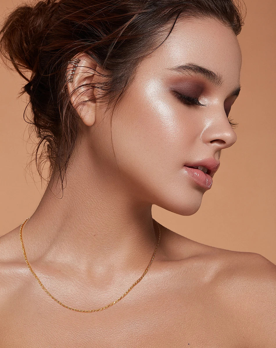 Rinntin Luxury 925 Sterling Silver Diamond-Cut Rope Chain Necklace For Men Women Fashion Italian Silver Neck Chain Jewelry SC29