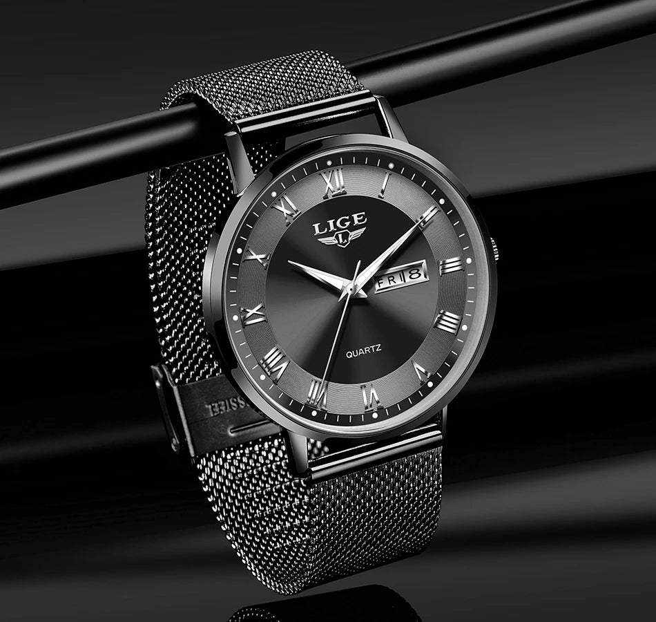 LIGE Luxury Ladies Watch Women Waterproof Rose Gold Steel Strap Women Wristwatch Top Brand Bracelet Clocks Relogio Feminino
