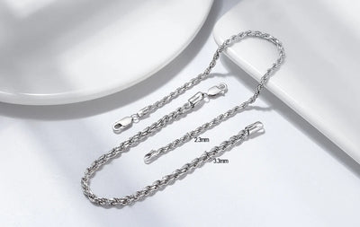 Luxury 925 Silver Rope Chain