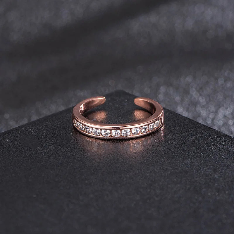 3PCS Toe Rings for Women Stainless Steel Adjustable Summer Beach Sexy Foot Ring With Diamonds Stackable Men's And Women's Ring