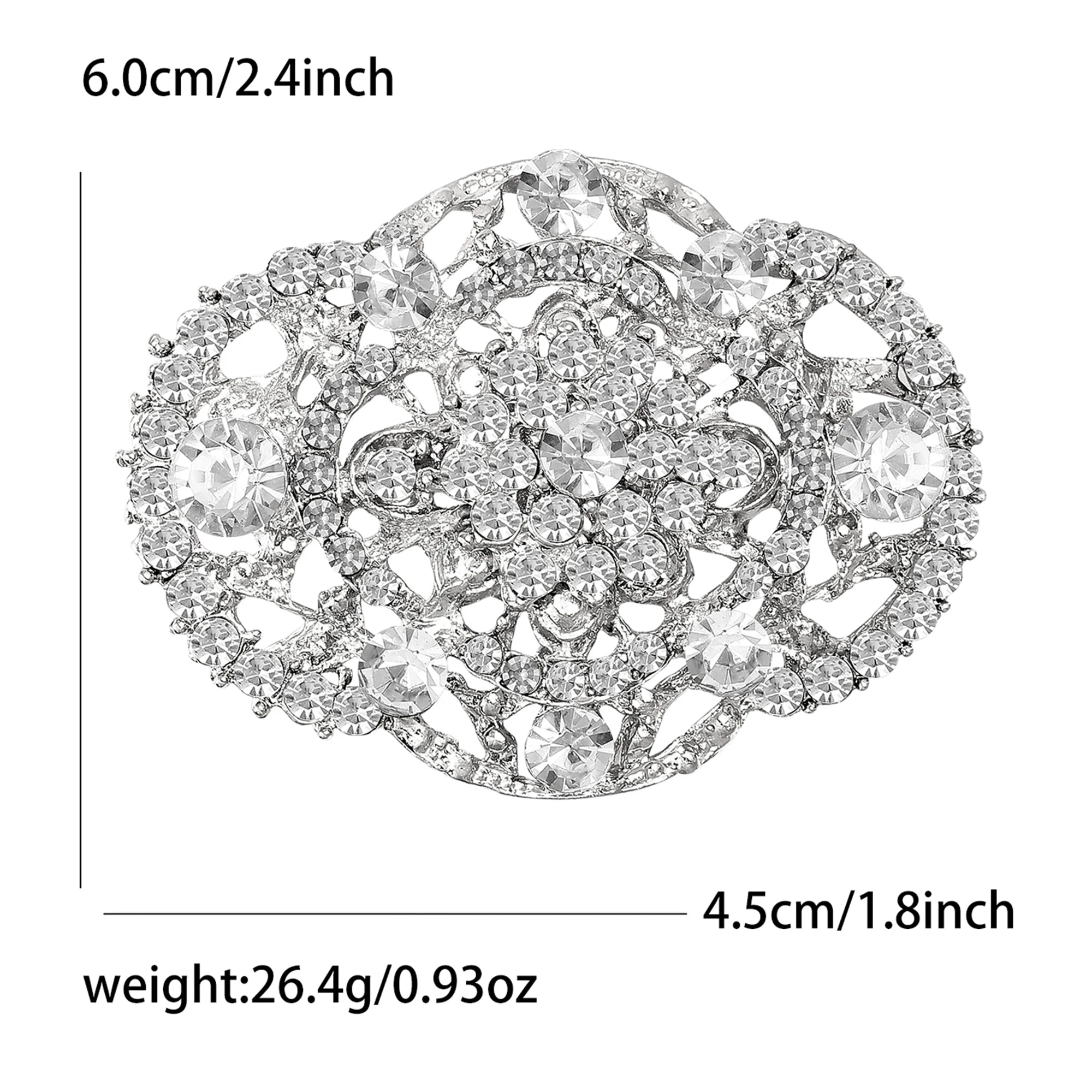 Luxurious Rhinestone Palace Crystal Glass Brooches for Women Unisex Elegant Bridal Pins Event Party Decoration Clothes Accessory