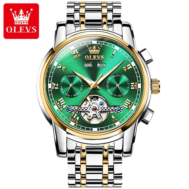 100% Original OLEVS Automatic Mechanical Couple Wrist Watches for Men and Women Waterproof Watches His or Hers Lover's Watch Set