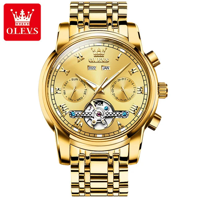 100% Original OLEVS Automatic Mechanical Couple Wrist Watches for Men and Women Waterproof Watches His or Hers Lover's Watch Set