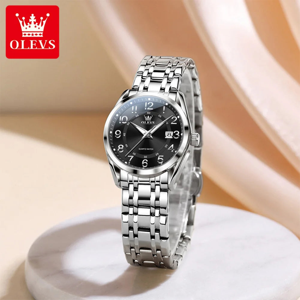 OLEVS 3666 Couple Watch Luxury Brand Quartz Watch Waterproof Watch Lover Gift Night Light Classic Date Week Clock His Her Watch