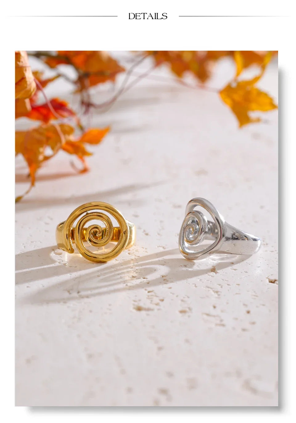 Yhpup Size 6789 Trendy Conch Ocean Series Ring Casting Fashion Charm Finger Jewelry Accessories Real Gold PVD Plated for Women