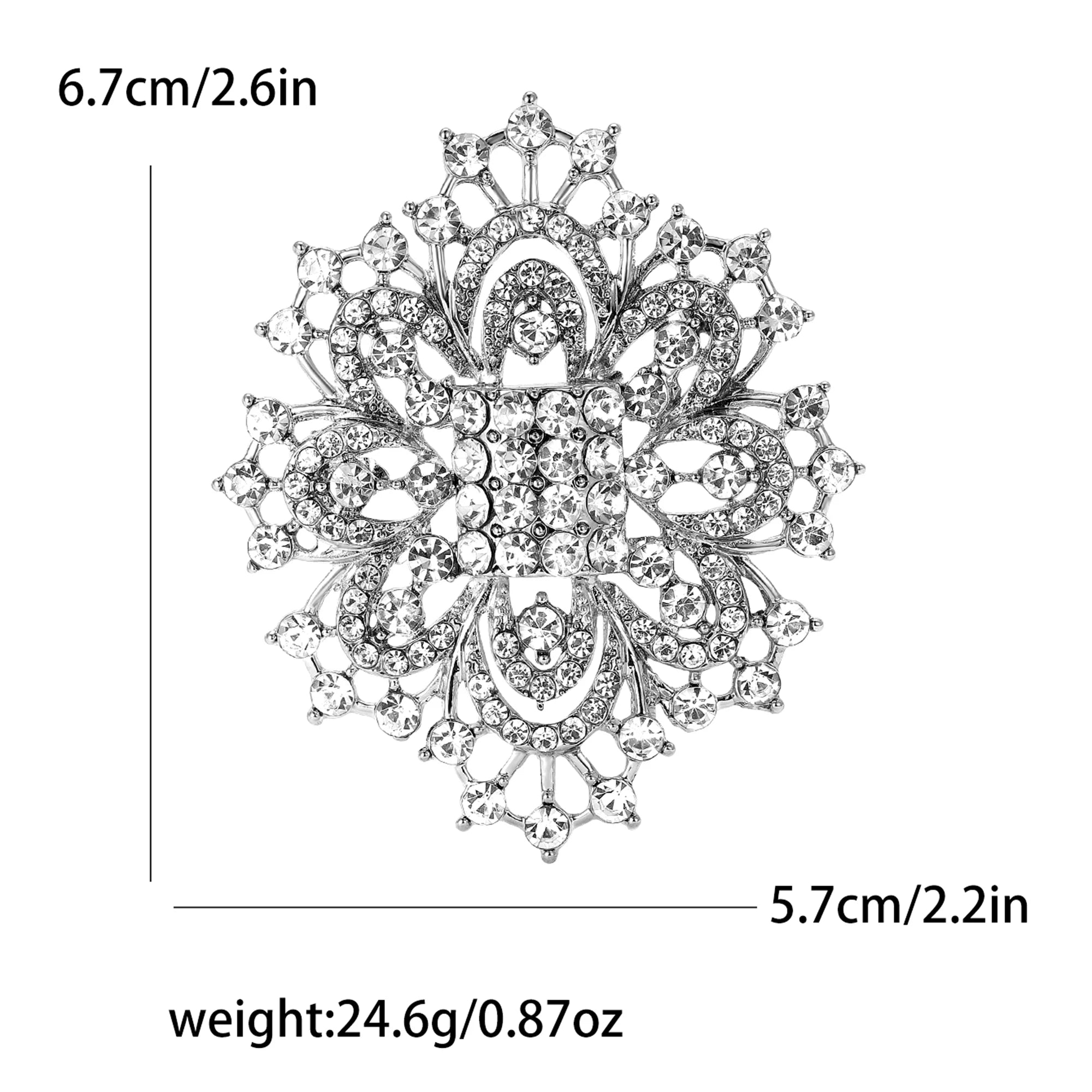 Luxurious Rhinestone Palace Crystal Glass Brooches for Women Unisex Elegant Bridal Pins Event Party Decoration Clothes Accessory