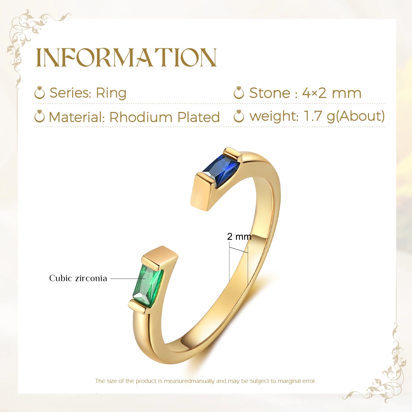 Minimalist Style Personalized Couple's Birthstone Ring Customized Open Rings for Women Anniversary Gift for Wife Girlfriend