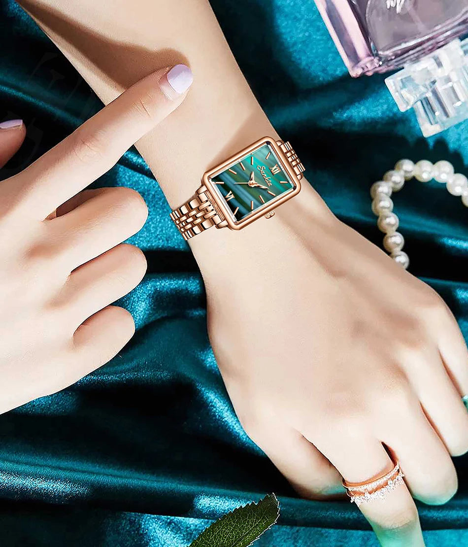 SUNKTA Fashion Ladies Watch Elegant Dress Womens Wristwatches Ceramic Bracelet Watches for Women Waterproof Clock Reloj Mujer