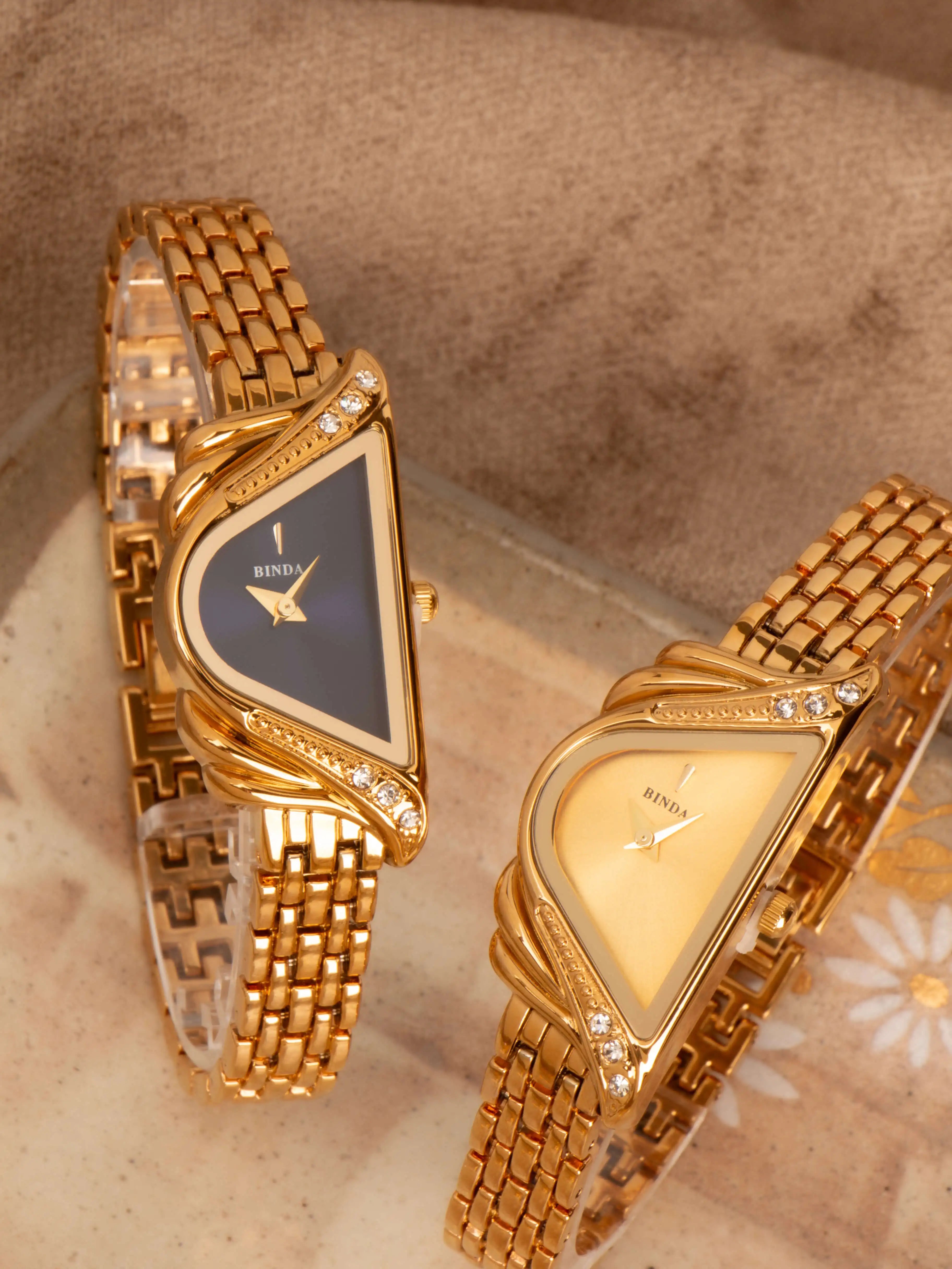 Binda Women’s Quartz Wristwatch – Silver Case, Blue Minimalist Dial, 30M Water Resistant, Elegant Gift Set with Box & Strap Adju