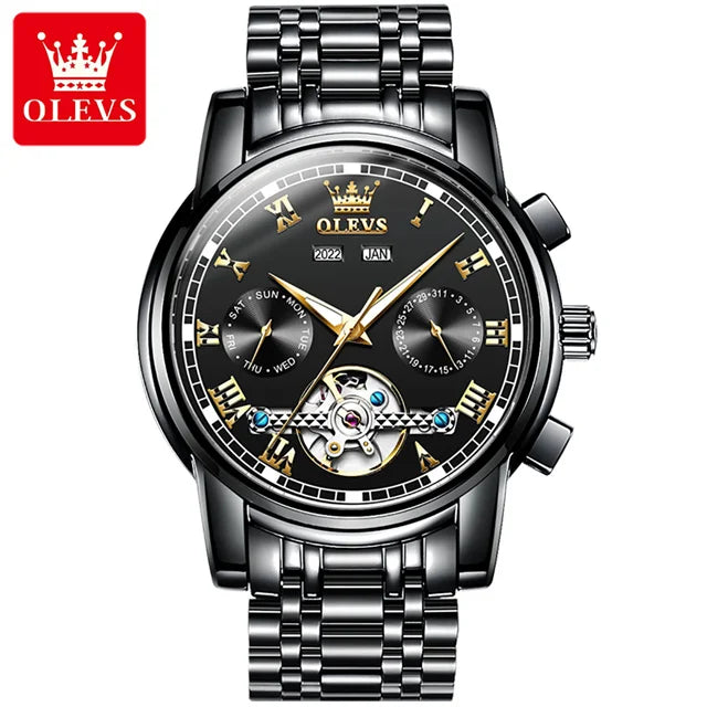100% Original OLEVS Automatic Mechanical Couple Wrist Watches for Men and Women Waterproof Watches His or Hers Lover's Watch Set