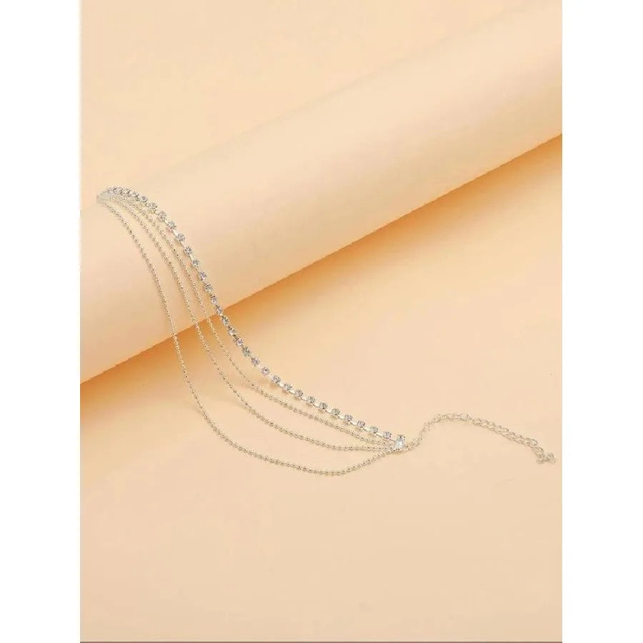 Rhinestone Decor Adjustable Strap Stackable Anklet, Designer Anklet for Women As Gift, Trendy Exquisite Jewelry for Party, Daily