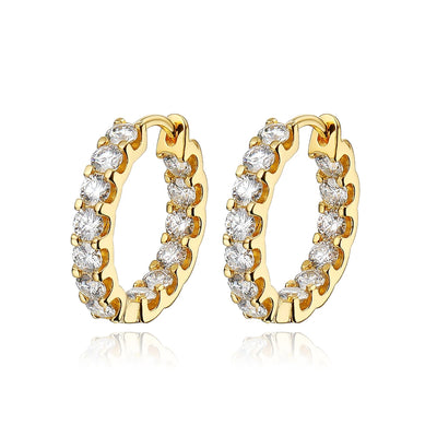 2.6ct Moissanite Hoop Earrings (18K Gold Plated)