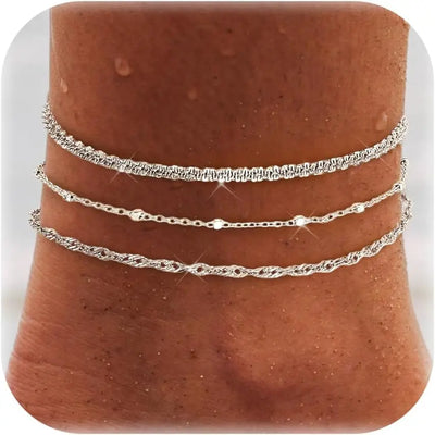 Figaro Waterproof 14K Anklet