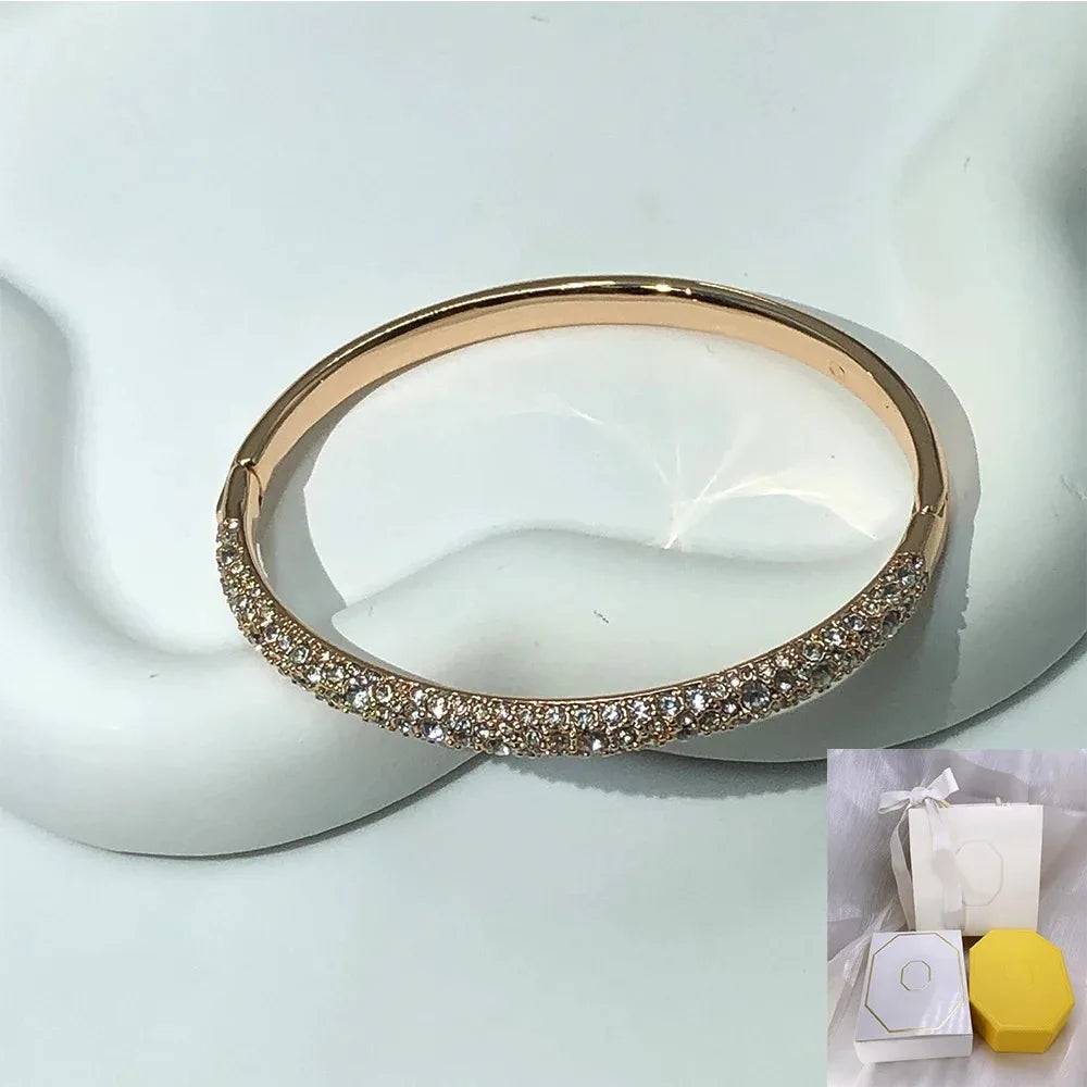 Hot sw selling Sublima Snowflake Inlaid Rose Gold Tone Bracelet Romantic Women's Jewelry Festival Gift