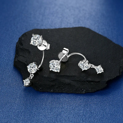 Round Cut Moissanite Ear Jackets