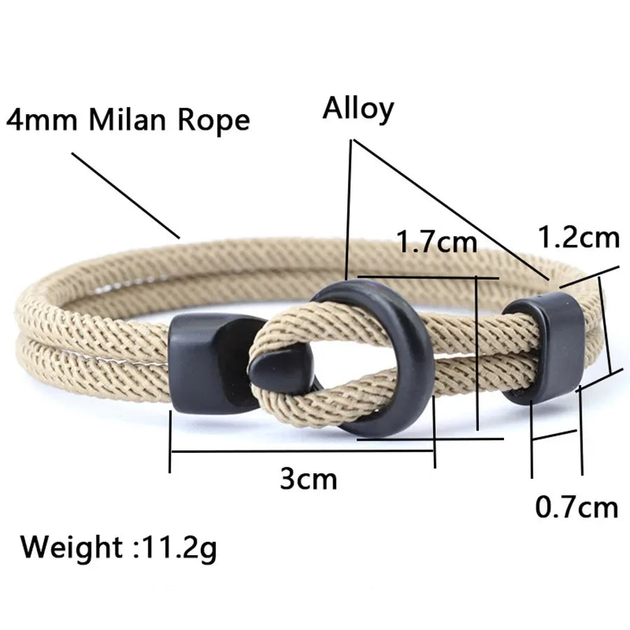 Noter New 2Pcs/Set Men Bracelet Set Double Layer Rope Nautical Braslet 6mm Black Onyx Stone Braclet Leisure Accessories Pulseria