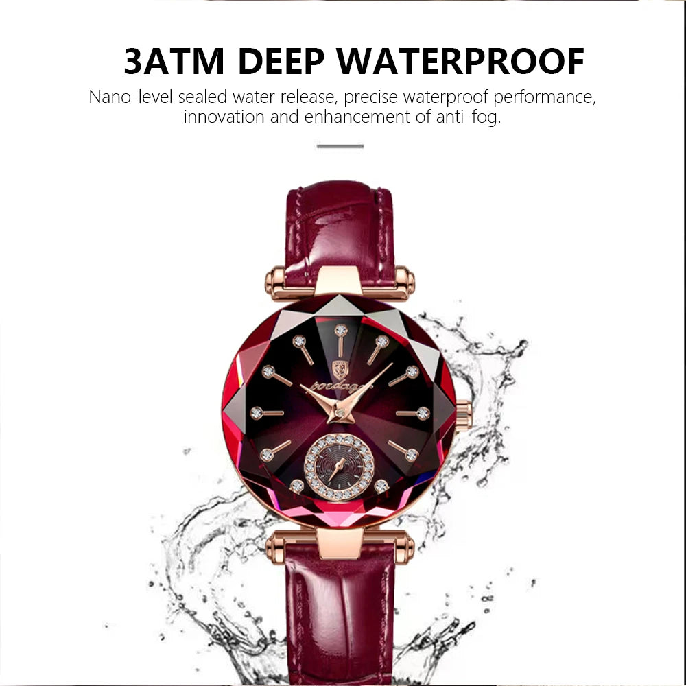 POEDAGAR Top Luxury Watches For Women Waterproof Leather High Quality Quartz Woman's Watch Casual Fashion Ladies Wristwatch Gift