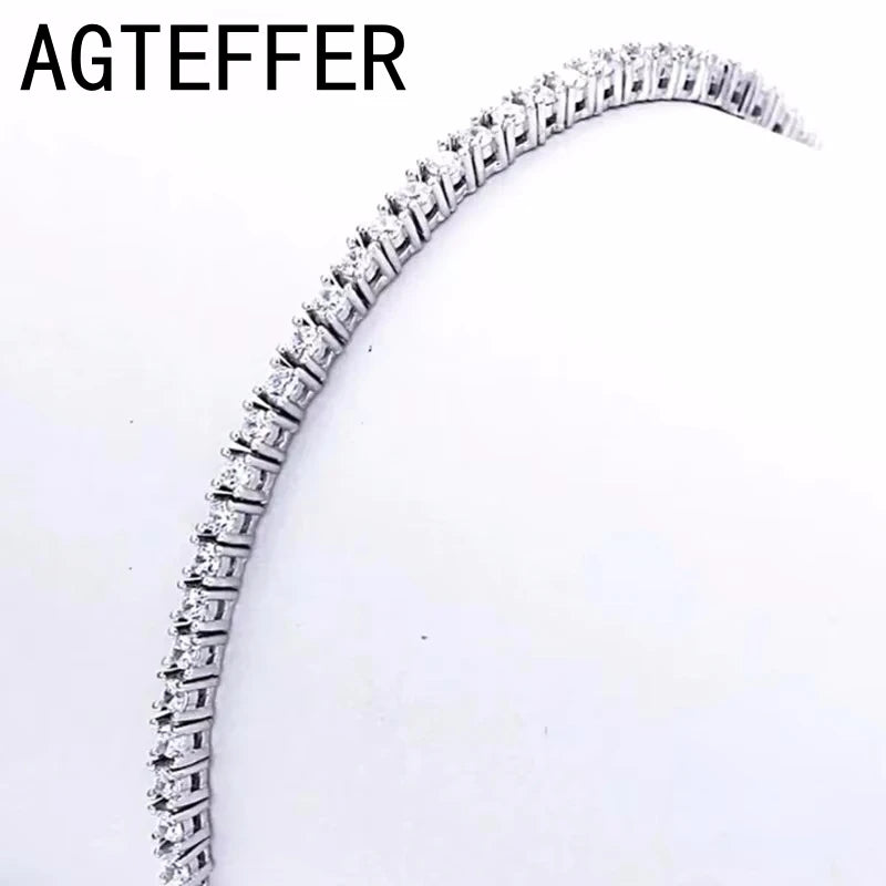 925 sterling silver Tennis Bracelet 2/4mm Cubic Zirconia for Women Mens Crystal Chain on The Hand Hip-hop Streetwear Jewelry