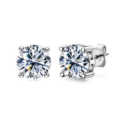 Certified VVS1 Moissanite Studs (Sterling Silver)