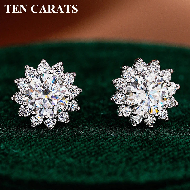 Ten Carats Moissanite Drop Earrings for Women, Elegant Hexagon Cut Dangle Jewelry, Luxury Gift for Anniversary and Parties
