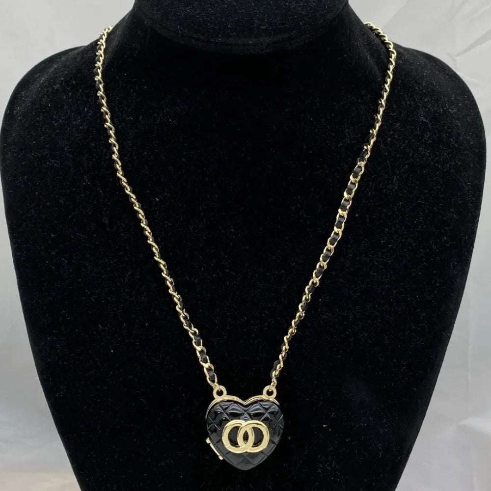 New Necklace Letter Love Diamond Pendant Long Brand Epoxy Necklace Women