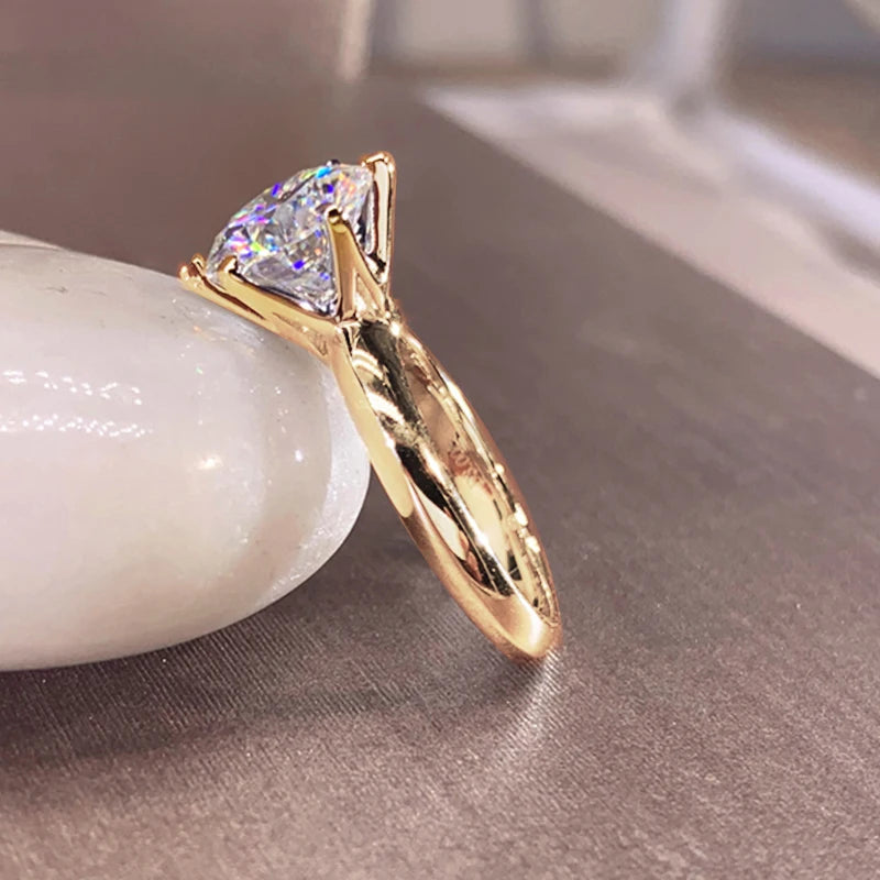 OXTAO 0.5/1/2/3 Carat  Moissanite Solitaire Rings Certified for Women 925 Silver Sparkling Lab Diamond Engagement Rings Jewelry