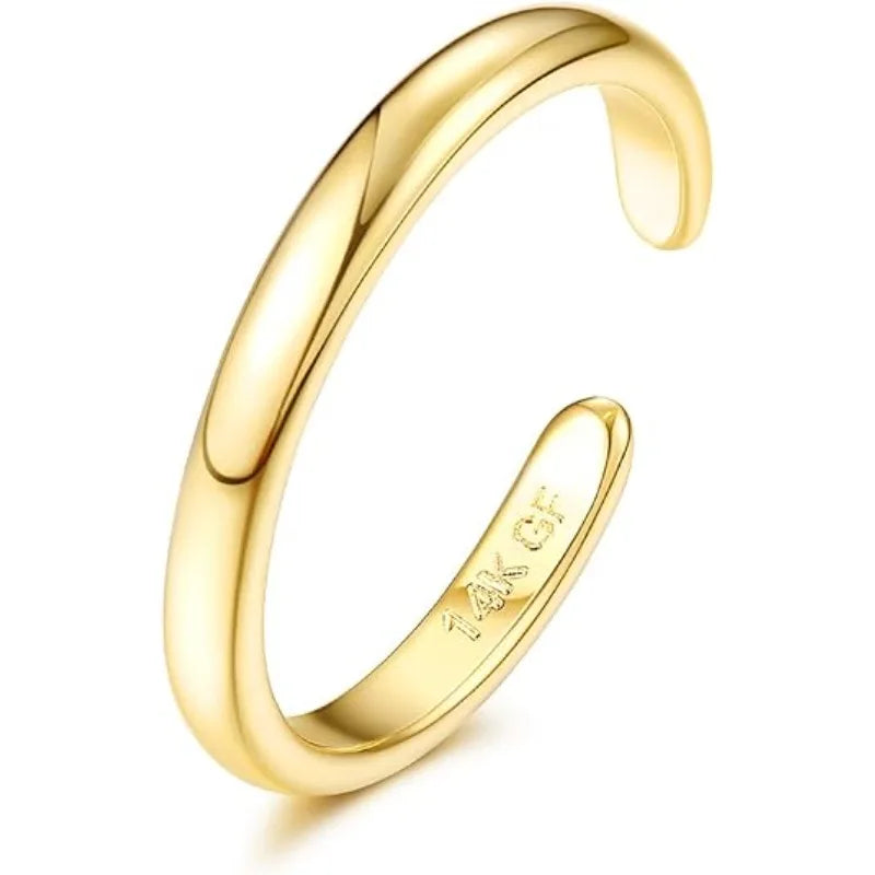 14K Gold-plated Toe Rings for Women Adjustable Toe Ring Band Ring Cubic Zirconia Daisy Flower Toe Rings Summer Beach Foot Jewel