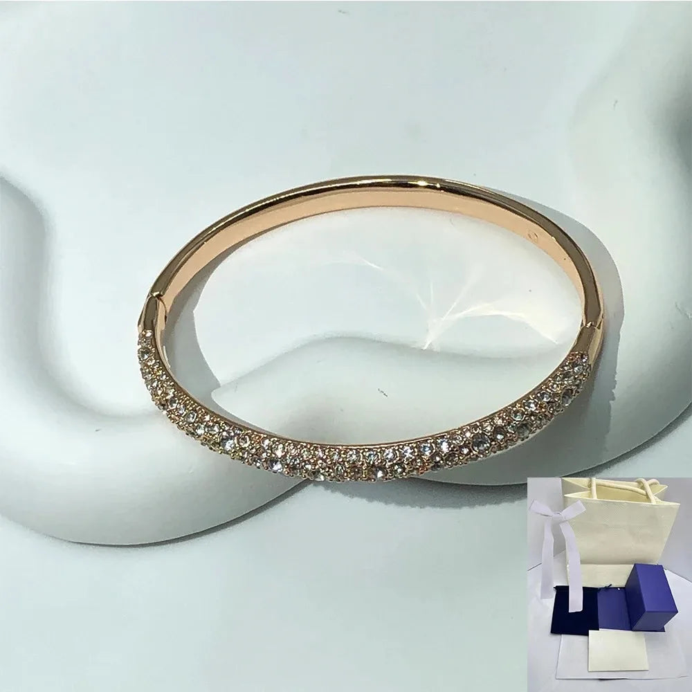 Hot sw selling Sublima Snowflake Inlaid Rose Gold Tone Bracelet Romantic Women's Jewelry Festival Gift