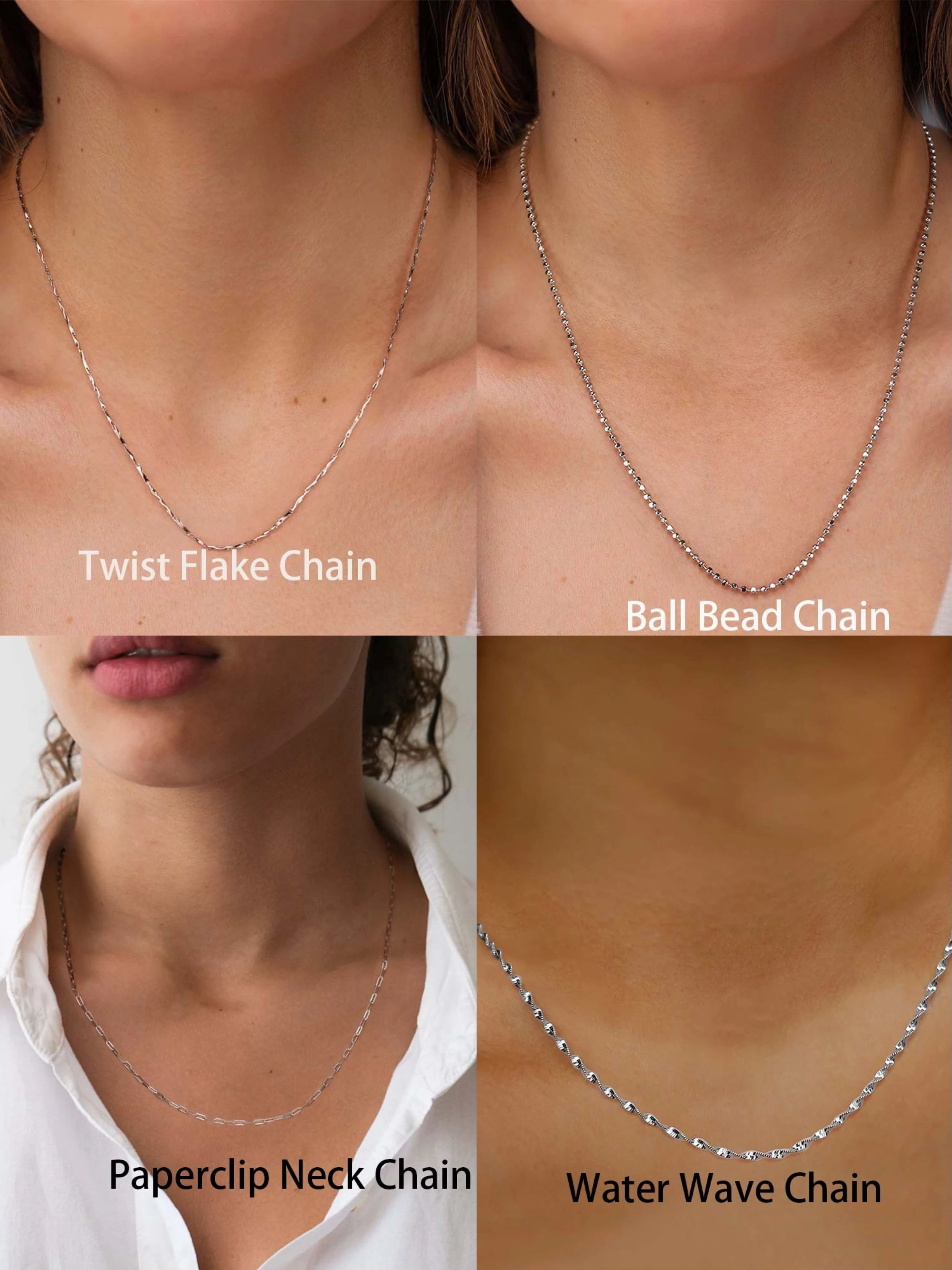 Rinntin Vintage 925 Sterling Silver Link Necklace Fashion Women Men Dainty Neck Chain Hip Hop Rhodium Neck Jewelry Gift SC21