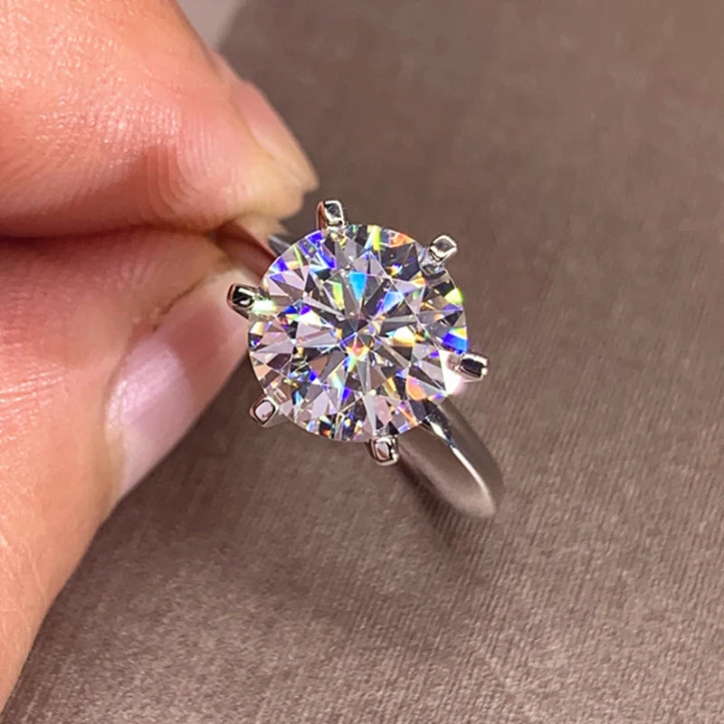 OXTAO 0.5/1/2/3 Carat  Moissanite Solitaire Rings Certified for Women 925 Silver Sparkling Lab Diamond Engagement Rings Jewelry