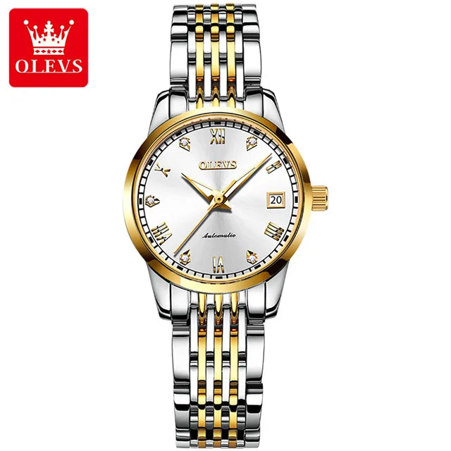 100% Original OLEVS Automatic Mechanical Couple Wrist Watches for Men and Women Waterproof Watches His or Hers Lover's Watch Set