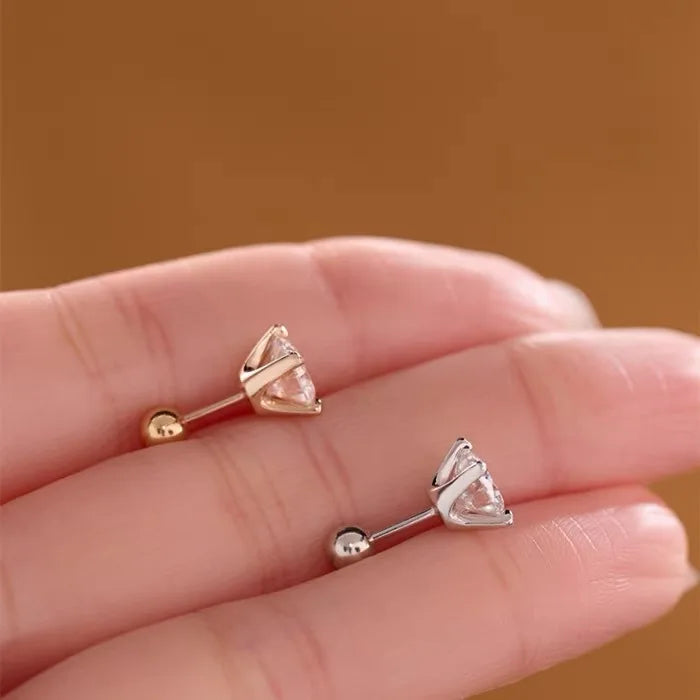 TY 0.5CT 1CT 2CT GRA Certified Moissanite Stud Earrings for Women Sparkling D Color Lab Diamond 925 Sterling Silver Jewelry