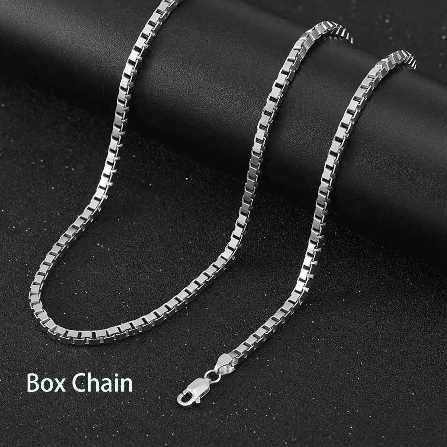 Rinntin Vintage 925 Sterling Silver Link Necklace Fashion Women Men Dainty Neck Chain Hip Hop Rhodium Neck Jewelry Gift SC21