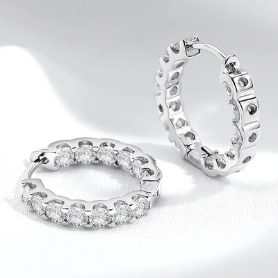 2.6ct Moissanite Hoop Earrings (18K Gold Plated)