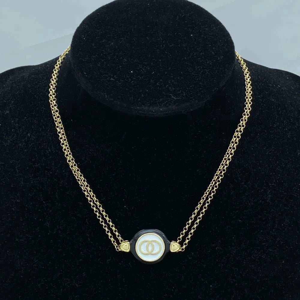 New Necklace Letter Love Diamond Pendant Long Brand Epoxy Necklace Women