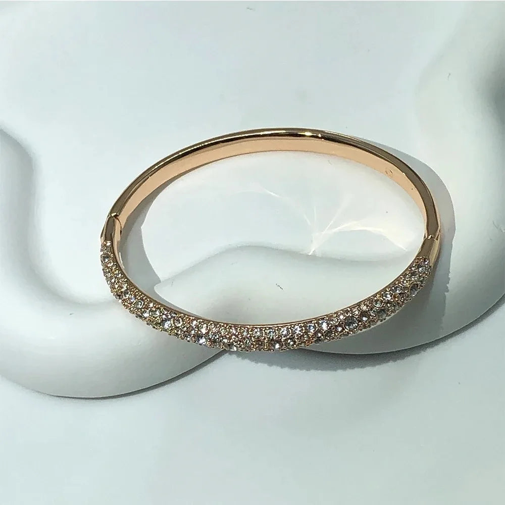 Hot sw selling Sublima Snowflake Inlaid Rose Gold Tone Bracelet Romantic Women's Jewelry Festival Gift