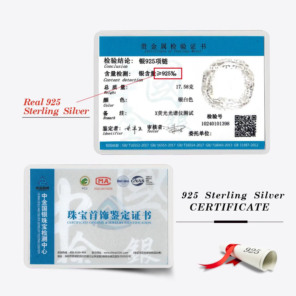 Rinntin Vintage 925 Sterling Silver Link Necklace Fashion Women Men Dainty Neck Chain Hip Hop Rhodium Neck Jewelry Gift SC21