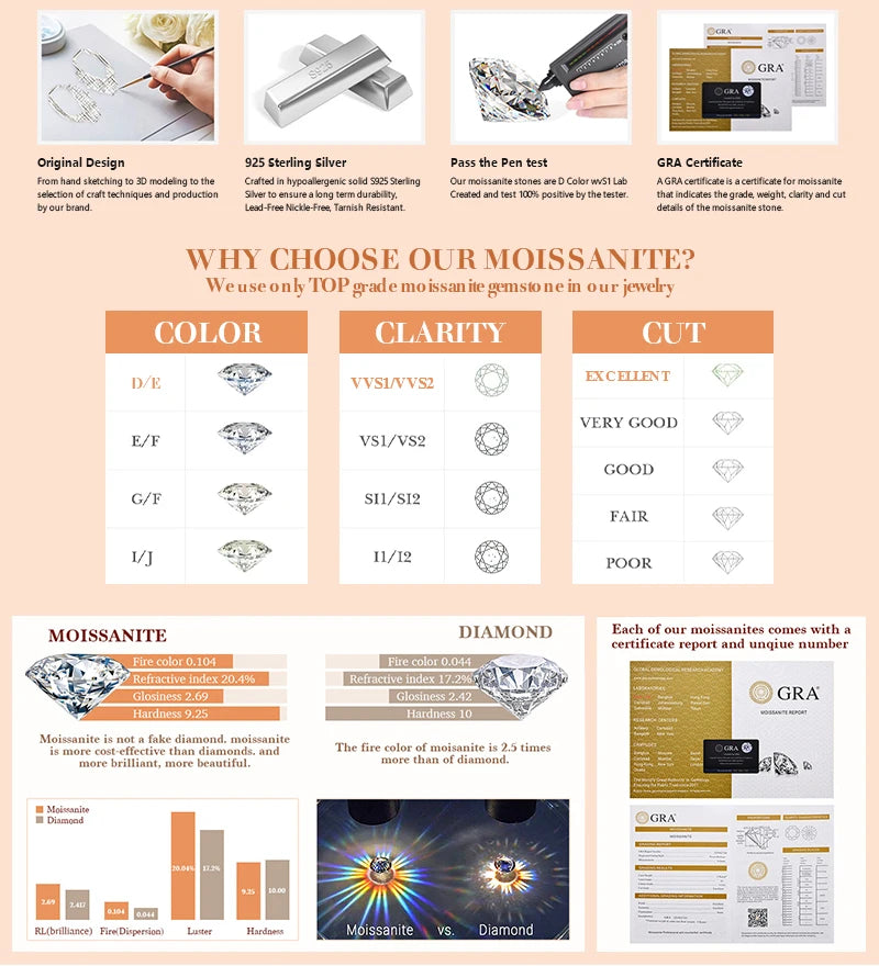 OXTAO D Color 2mm/5mm Moissanite Bracelet for Women 100% 925 Sterling Silver Round Cut Fine Birthday Jewelry Gift GRA Certified