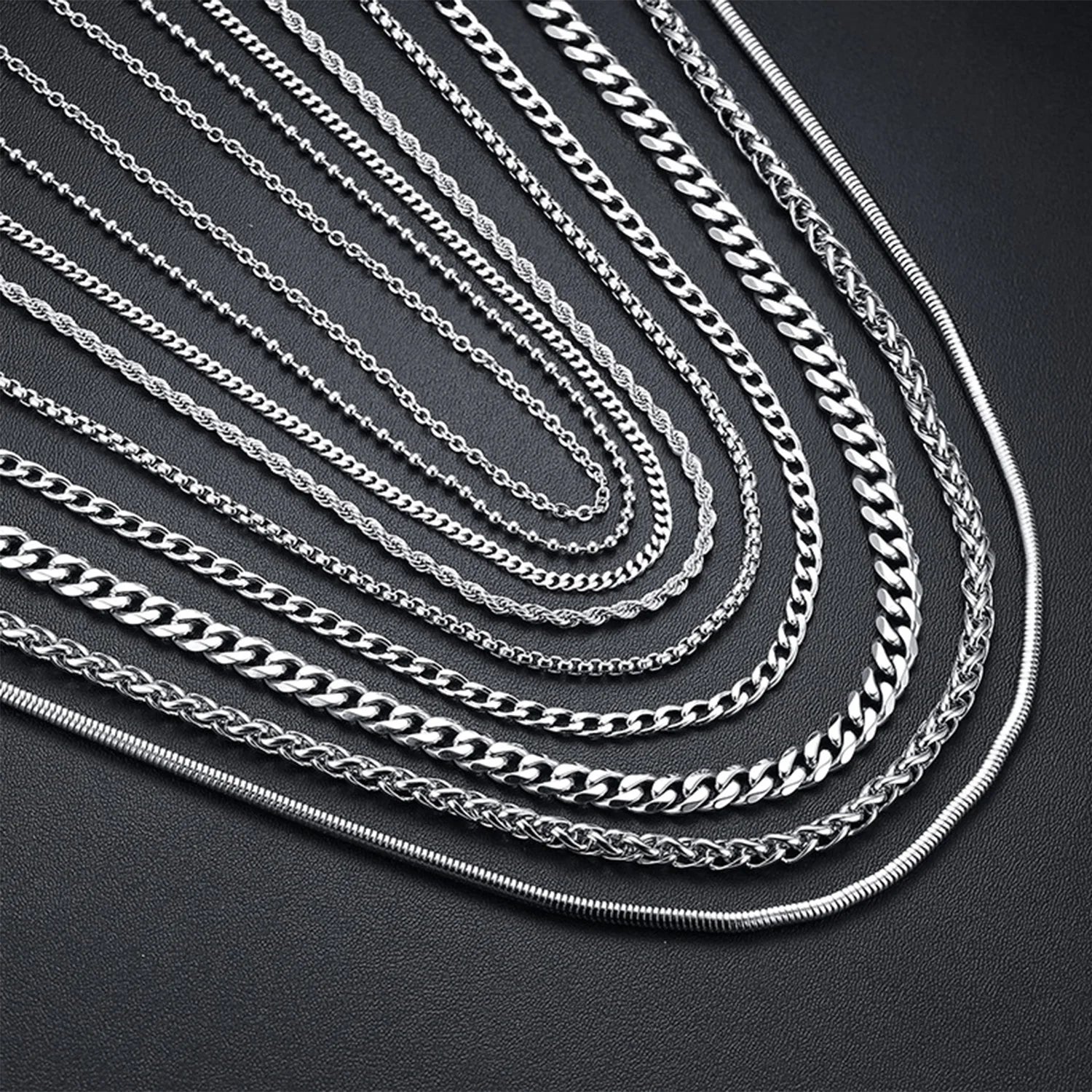 Rinntin Vintage 925 Sterling Silver Link Necklace Fashion Women Men Dainty Neck Chain Hip Hop Rhodium Neck Jewelry Gift SC21