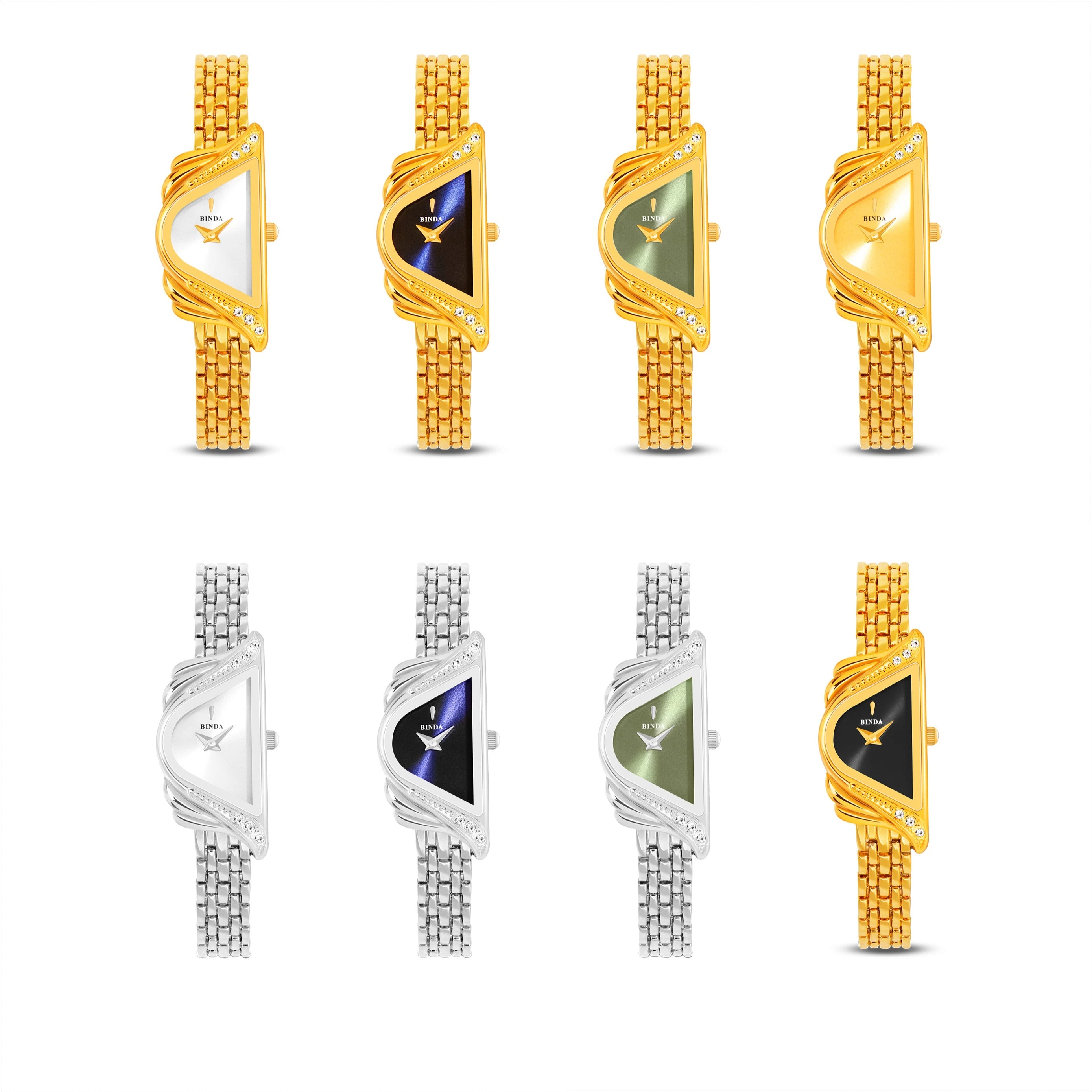 Binda Women’s Quartz Wristwatch – Silver Case, Blue Minimalist Dial, 30M Water Resistant, Elegant Gift Set with Box & Strap Adju