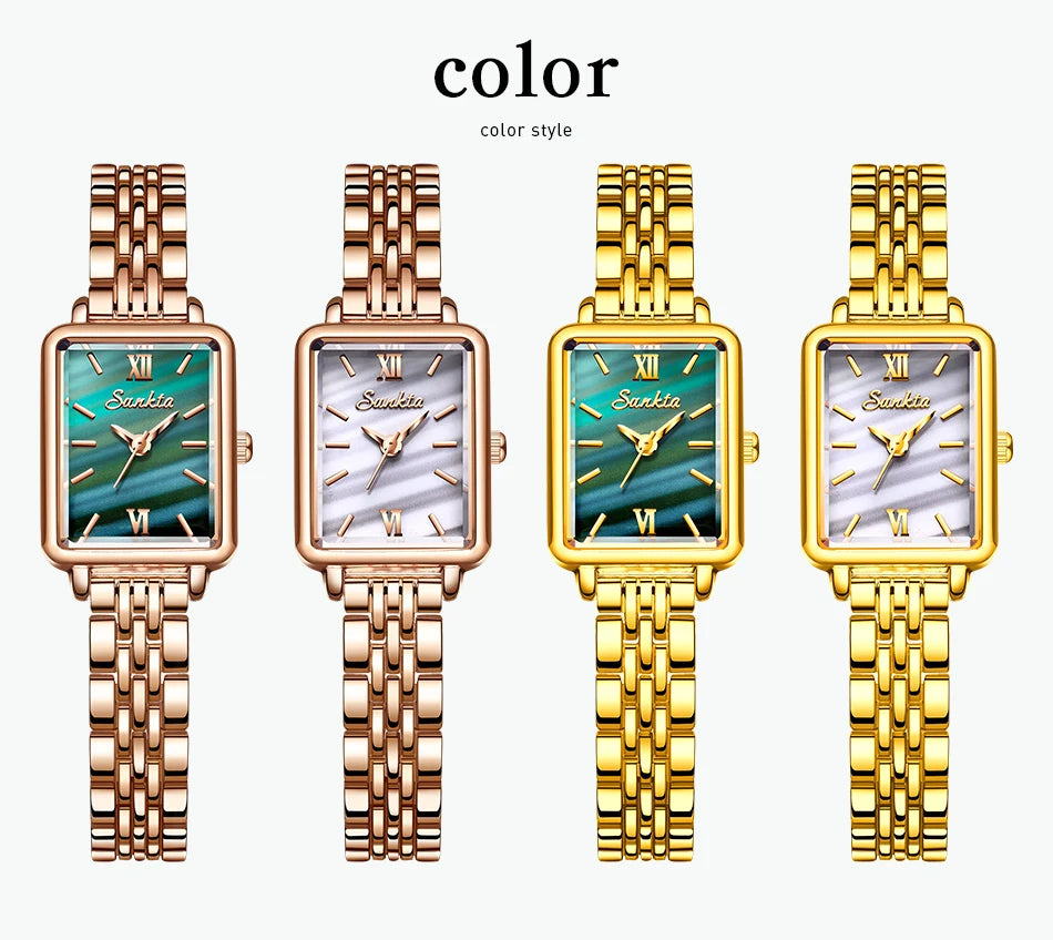 SUNKTA Fashion Ladies Watch Elegant Dress Womens Wristwatches Ceramic Bracelet Watches for Women Waterproof Clock Reloj Mujer