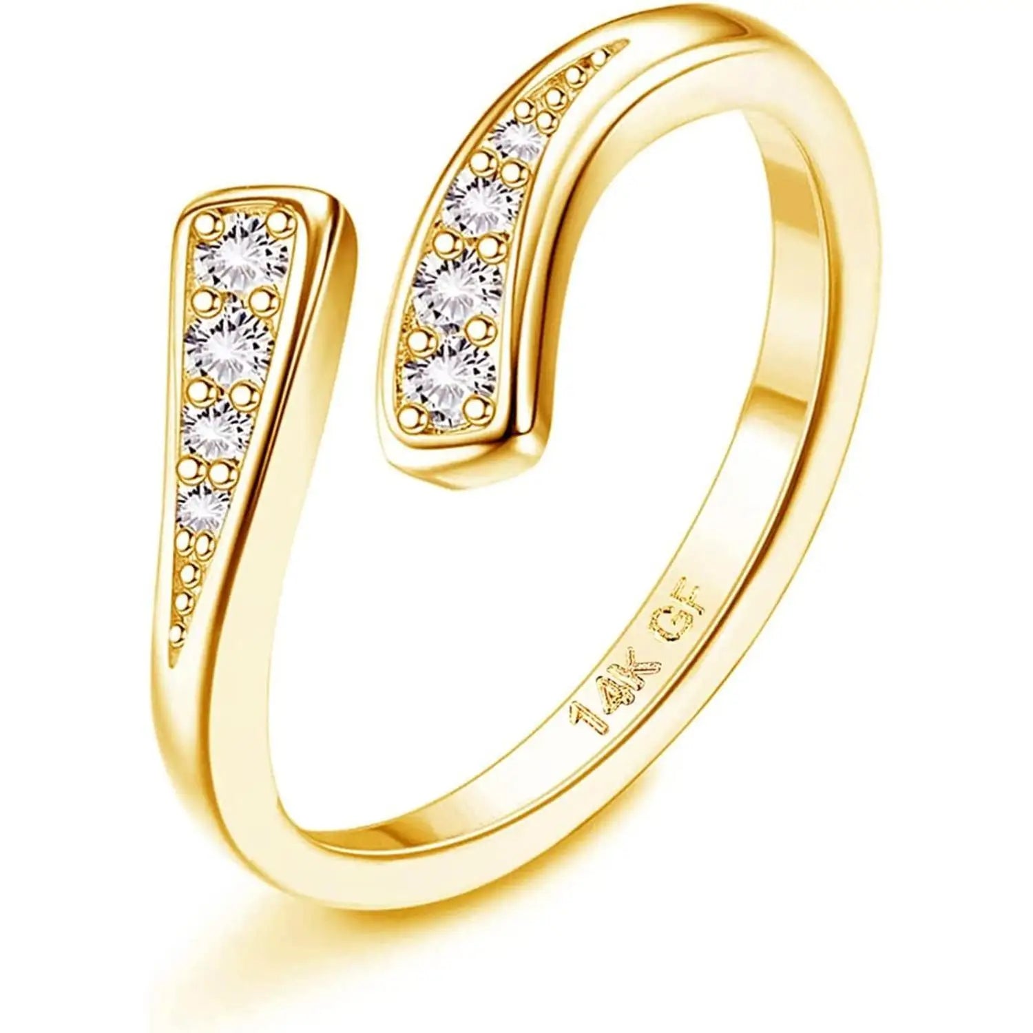 14K Gold-plated Toe Rings for Women Adjustable Toe Ring Band Ring Cubic Zirconia Daisy Flower Toe Rings Summer Beach Foot Jewel