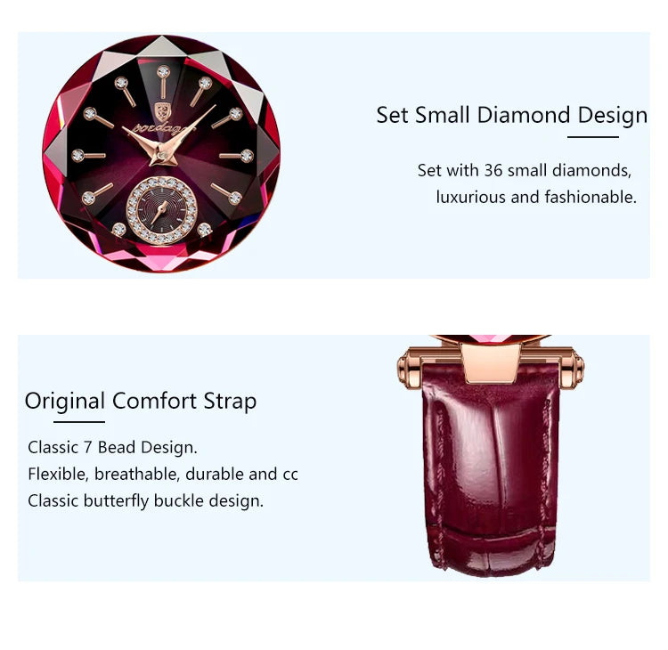 POEDAGAR Top Luxury Watches For Women Waterproof Leather High Quality Quartz Woman's Watch Casual Fashion Ladies Wristwatch Gift