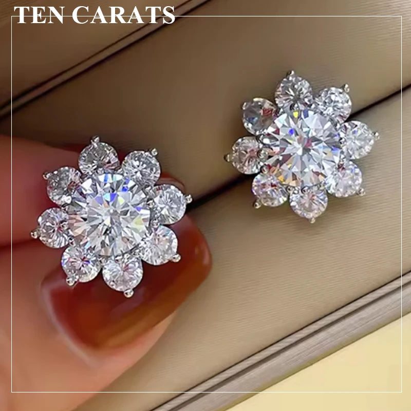 Ten Carats Moissanite Drop Earrings for Women, Elegant Hexagon Cut Dangle Jewelry, Luxury Gift for Anniversary and Parties