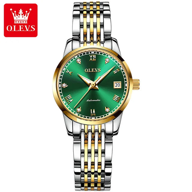 100% Original OLEVS Automatic Mechanical Couple Wrist Watches for Men and Women Waterproof Watches His or Hers Lover's Watch Set