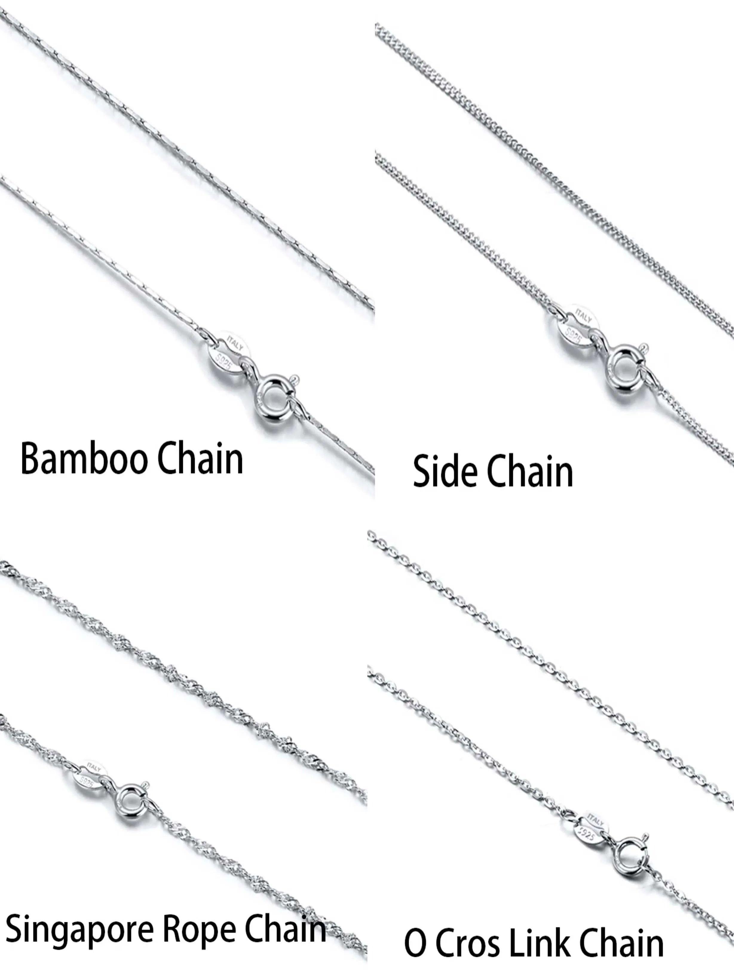 Rinntin Vintage 925 Sterling Silver Link Necklace Fashion Women Men Dainty Neck Chain Hip Hop Rhodium Neck Jewelry Gift SC21